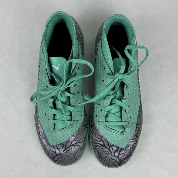 Puma Future 2.4 Artificial Turf Youth Green Silver Soccer Shoes Futsal Size 4.5C - Picture 7 of 11